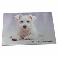 Large Glass Cutting Chopping Board Westie Dog 