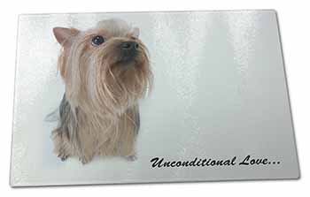 Large Glass Cutting Chopping Board Yorkshire Terrier Dog-with Love