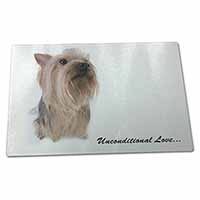 Large Glass Cutting Chopping Board Yorkshire Terrier Dog-with Love