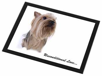 Yorkshire Terrier Dog-with Love Black Rim High Quality Glass Placemat