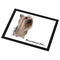 Yorkshire Terrier Dog-with Love Black Rim High Quality Glass Placemat