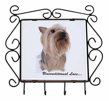 Yorkshire Terrier Dog-with Love Wrought Iron Key Holder Hooks