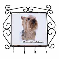 Yorkshire Terrier Dog-with Love Wrought Iron Key Holder Hooks