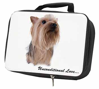 Yorkshire Terrier Dog-with Love Black Insulated School Lunch Box/Picnic Bag