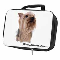 Yorkshire Terrier Dog-with Love Black Insulated School Lunch Box/Picnic Bag