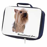 Yorkshire Terrier Dog-with Love Navy Insulated School Lunch Box/Picnic Bag