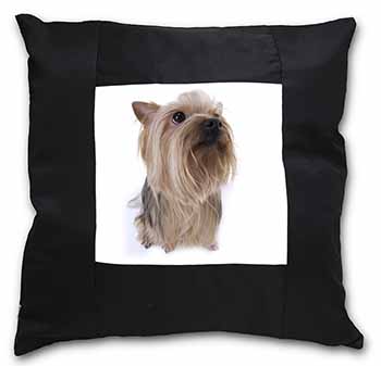 Yorkshire Terrier Black Satin Feel Scatter Cushion