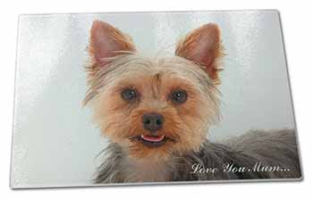 Large Glass Cutting Chopping Board Yorkshire Terrier Dog 