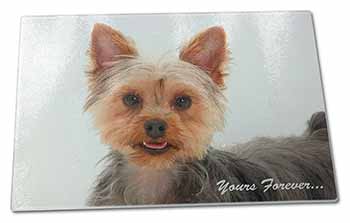 Large Glass Cutting Chopping Board Yorkie Dog 