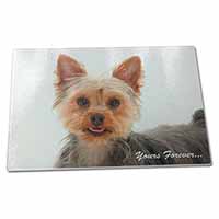 Large Glass Cutting Chopping Board Yorkie Dog 