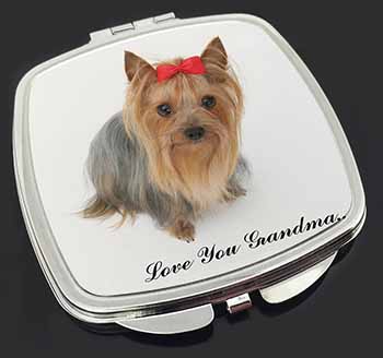 Yorkie with Red Bow Grandma Make-Up Compact Mirror