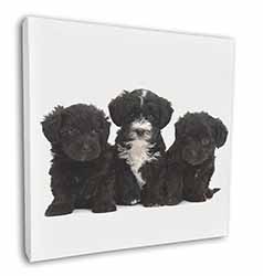 Yorkipoo Puppies Square Canvas 12"x12" Wall Art Picture Print