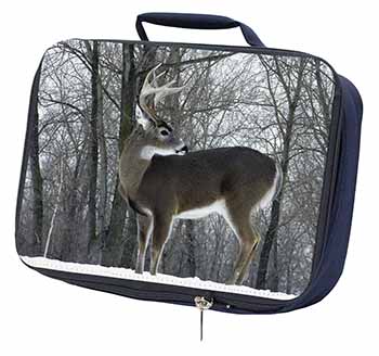 Deer Stag in Snow Navy Insulated School Lunch Box/Picnic Bag