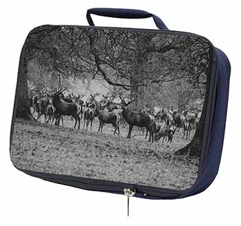 Stunning Deer and Stags in Forest Navy Insulated School Lunch Box/Picnic Bag