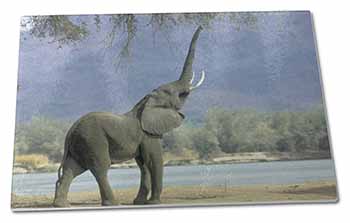 Large Glass Cutting Chopping Board Baby Tuskers Elephant