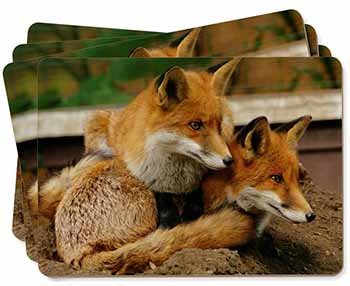 Cute Red Fox Cubs Picture Placemats in Gift Box