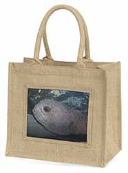 Ugly Fish Large Natural Jute Shopping Bag Christmas Gift Idea