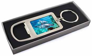 Dolphins Chrome Metal Bottle Opener Keyring in Box