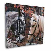 Horses in Love Animal Square Canvas 12"x12" Wall Art Picture Print