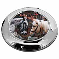 Horses in Love Animal Make-Up Round Compact Mirror