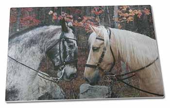 Large Glass Cutting Chopping Board Horses in Love Animal