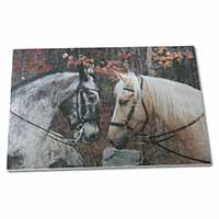 Large Glass Cutting Chopping Board Horses in Love Animal