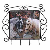 Horses in Love Animal Wrought Iron Key Holder Hooks