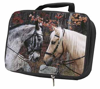 Horses in Love Animal Black Insulated School Lunch Box/Picnic Bag