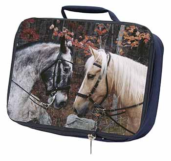 Horses in Love Animal Navy Insulated School Lunch Box/Picnic Bag