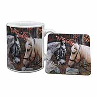 Horses in Love Animal Mug and Coaster Set