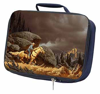 Horse Riding Cowboy Navy Insulated School Lunch Box/Picnic Bag