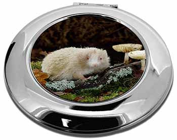 Albino Hedgehog Wildlife Make-Up Round Compact Mirror