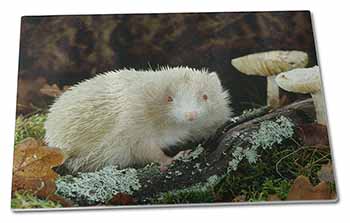 Large Glass Cutting Chopping Board Albino Hedgehog Wildlife