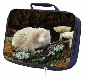 Albino Hedgehog Wildlife Navy Insulated School Lunch Box/Picnic Bag