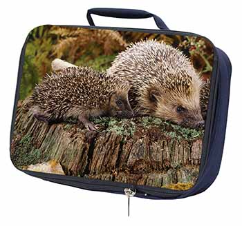 Mother and Baby Hedgehog Navy Insulated School Lunch Box/Picnic Bag