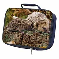 Mother and Baby Hedgehog Navy Insulated School Lunch Box/Picnic Bag