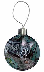 Wild Genet Cat Wildlife Print Christmas Tree Bauble Decoration Gift