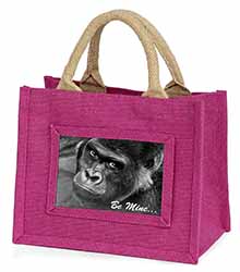 Be Mine! Gorilla Little Girls Small Pink Jute Shopping Bag