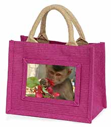 Monkey with Flowers Little Girls Small Pink Shopping Bag Christmas Gift