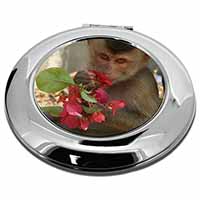 Monkey with Flowers Make-Up Round Compact Mirror Christmas Gift