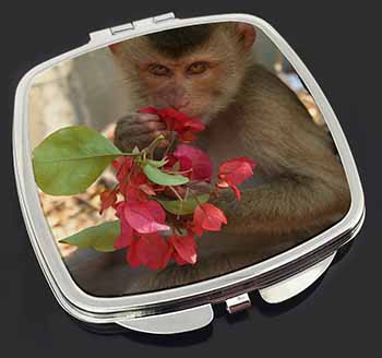 Monkey with Flowers Make-Up Compact Mirror Stocking Filler Gift