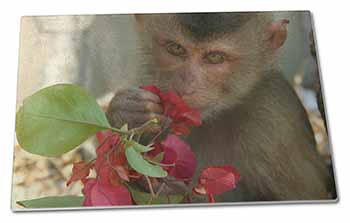 Monkey with Flowers Extra Large Toughened Glass Cutting, Chopping Board