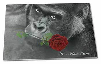 Large Glass Cutting Chopping Board Gorilla+Red Rose 