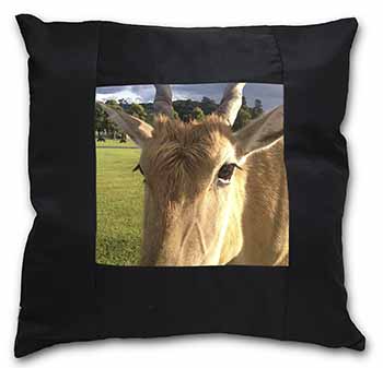 Pretty Antelope Black Border Satin Feel Cushion Cover With Pillow Insert