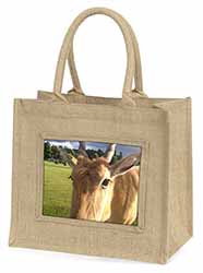 Pretty Antelope Large Natural Jute Shopping Bag Christmas Gift Idea