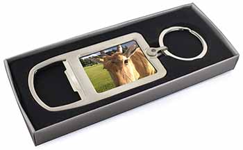 Pretty Antelope Chrome Metal Bottle Opener Keyring in Box Gift Idea