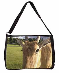 Pretty Antelope Large Black Laptop Shoulder Bag School/College