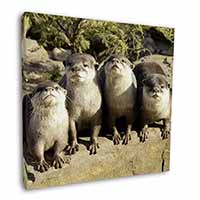 Cute Otters Square Canvas 12"x12" Wall Art Picture Print