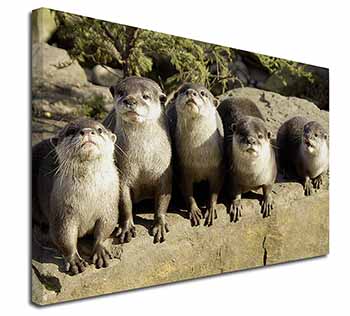 Cute Otters Canvas X-Large 30"x20" Wall Art Print