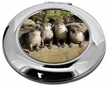 Cute Otters Make-Up Round Compact Mirror